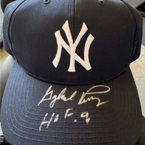 New York Yankees Navy MLB Cap with White Logo and Gaylord Perry  Autograph
